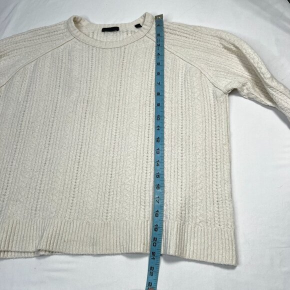 ATM Anthony Thomas Melillo Cable Knit Crew Neck Sweater Pullover Ivory Small - Picture 10 of 16